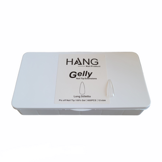 Hang Gel x Tips Stiletto Long 600 ct / 12 Size Natural