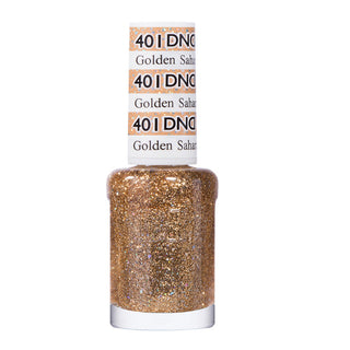 DND Nail Lacquer - 401 Gold, Glitter Colors - Golden Sahara Star