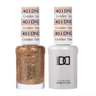 DND Gel & Polish Duo - 401 Gold Glitter Colors - Golden Sahara Star