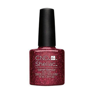 CND Shellac Gel Polish - 053 Garnet Glamour - Glitter, Red Colors