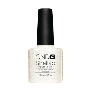 CND Shellac Gel Polish - 130 Silver VIP - Silver, Gray Colors