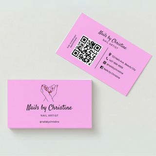 Nail Salon Business Card Template With QR Code