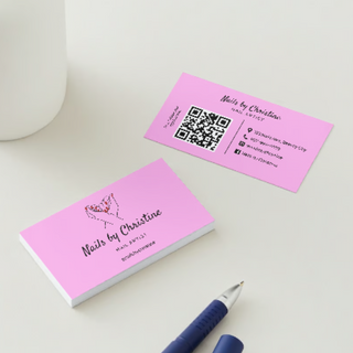 Nail Salon Business Card Template With QR Code