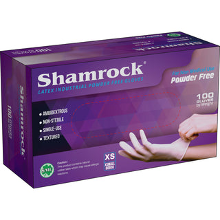 Shamrock Latex Gloves Powder Free - Extra Small Size